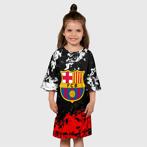 Детское платье Barcelona красно белые краски / 3D-принт – фото 3