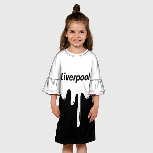 Детское платье Liverpool жидкие краски всплеск / 3D-принт – фото 3