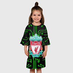 Платье клеш для девочки Liverpool плата текстура, цвет: 3D-принт — фото 2