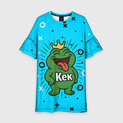 Платье клеш для девочки Кек веселая лягушка мем, цвет: 3D-принт