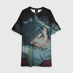 Платье клеш для девочки Маомао с кошачьими ушками, цвет: 3D-принт