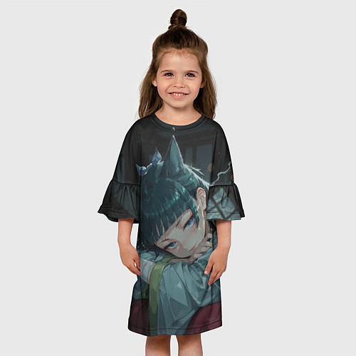 Детское платье Маомао с кошачьими ушками / 3D-принт – фото 3