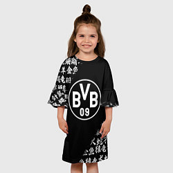 Платье клеш для девочки Borussia китайские символы текстура, цвет: 3D-принт — фото 2