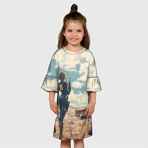 Детское платье Fallout девушка в пустоши / 3D-принт – фото 3