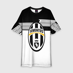 Платье клеш для девочки Juventus полосы линии, цвет: 3D-принт