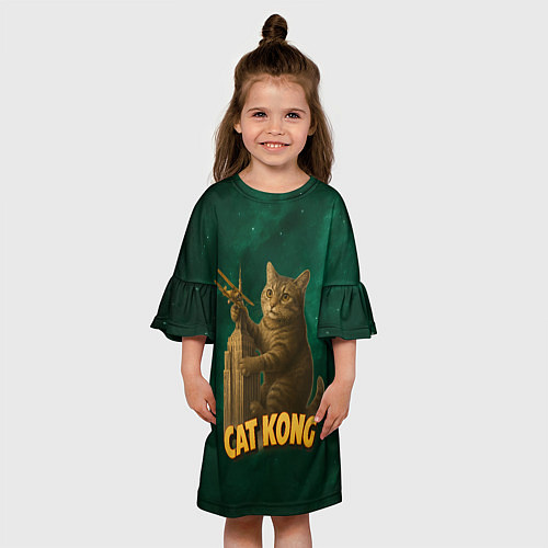 Детское платье Cat Cong пародия на Кинг Конг / 3D-принт – фото 3