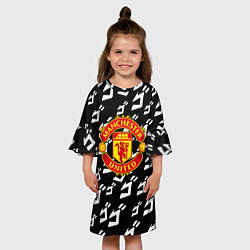 Платье клеш для девочки Манчестер Юнайтед x Jojo anime, цвет: 3D-принт — фото 2