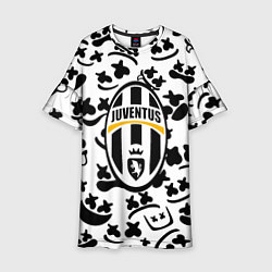 Платье клеш для девочки Ювентус x Маршмеллоу, цвет: 3D-принт