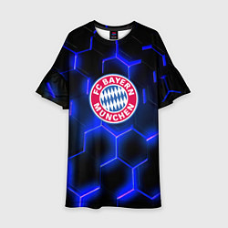 Платье клеш для девочки FC Bayern Mnchen соты, цвет: 3D-принт