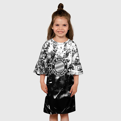 Детское платье Bayern Mnchen черно белая бумага / 3D-принт – фото 3