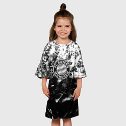 Платье клеш для девочки Bayern Mnchen черно белая бумага, цвет: 3D-принт — фото 2
