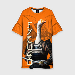 Платье клеш для девочки Гусидо - путь гуся, цвет: 3D-принт