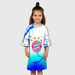 Платье клеш для девочки Бавария Мюнхен молнии, цвет: 3D-принт — фото 2