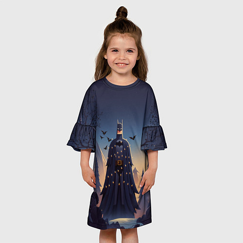 Детское платье Новогодний Бэтмен / 3D-принт – фото 3