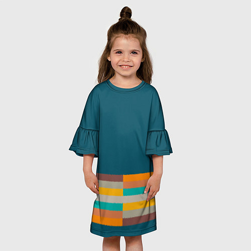 Детское платье Индиго и шумовой градиент заката с текстурой / 3D-принт – фото 3