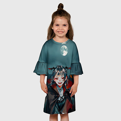 Детское платье Вампирша МаоМао - Монолог Фармацевта аниме Хэллоуи / 3D-принт – фото 3