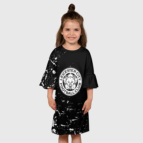 Детское платье Лестер сити краски белые / 3D-принт – фото 3