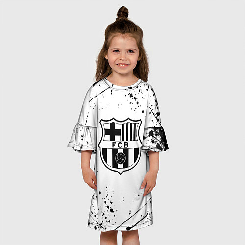 Детское платье Barcelona брызги красок / 3D-принт – фото 3