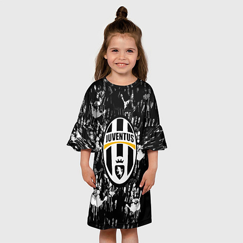 Детское платье Ювентус текстура руки краски / 3D-принт – фото 3