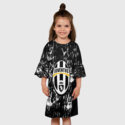 Платье клеш для девочки Ювентус текстура руки краски, цвет: 3D-принт — фото 2
