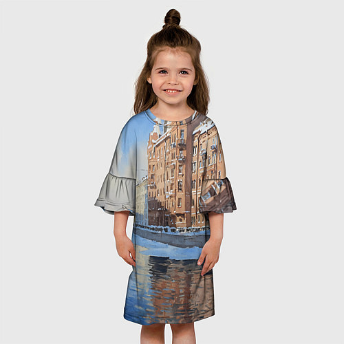 Детское платье Зимний Санкт-Петербург / 3D-принт – фото 3