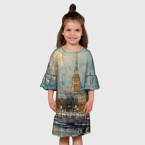 Детское платье Новогодний салют в Питере / 3D-принт – фото 3