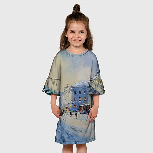 Детское платье Зимний праздничный Питер / 3D-принт – фото 3