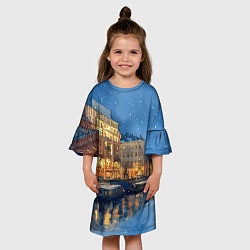 Платье клеш для девочки Новогодняя ночь Санкт-Петербурга, цвет: 3D-принт — фото 2