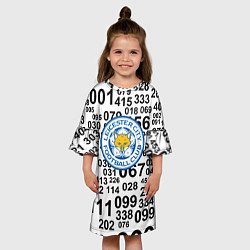 Платье клеш для девочки Лестер сити цифры символы, цвет: 3D-принт — фото 2