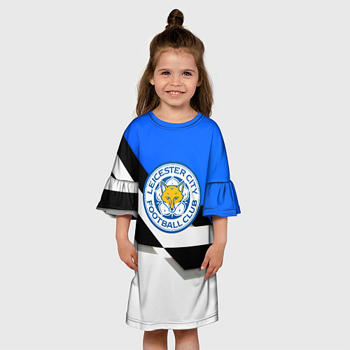 Детское платье Лестер сити геометрия полосы / 3D-принт – фото 3