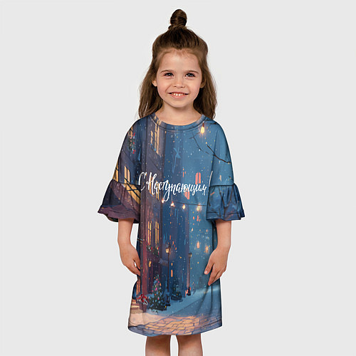 Детское платье С наступающим новым годом / 3D-принт – фото 3