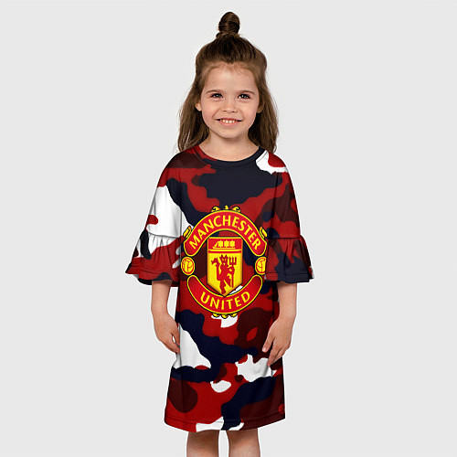 Детское платье Манчестер Юнайтед камуфляж / 3D-принт – фото 3
