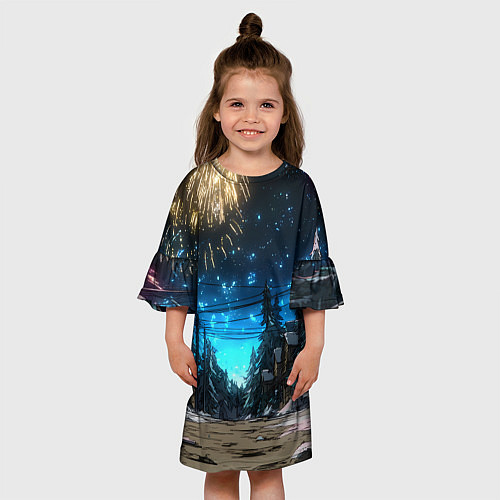 Детское платье Салют в новогоднюю ночь / 3D-принт – фото 3