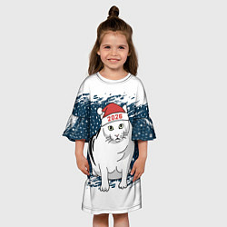 Платье клеш для девочки Кот Бендер - 2026, цвет: 3D-принт — фото 2