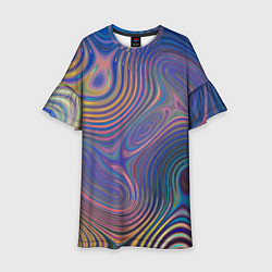 Платье клеш для девочки Абстрактная рябь, цвет: 3D-принт