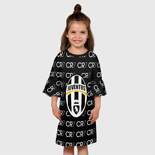 Детское платье Juventus sport pattern / 3D-принт – фото 3
