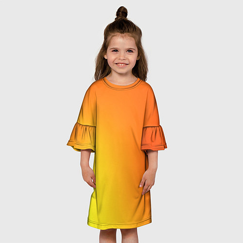 Детское платье Color orange red / 3D-принт – фото 3