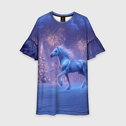 Детское платье Лошадь и новогодний салют