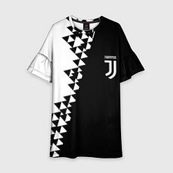 Детское платье Juventus черно белая геометрия текстура