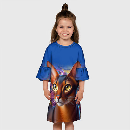 Детское платье Абиссинка на фоне стены с граффити / 3D-принт – фото 3