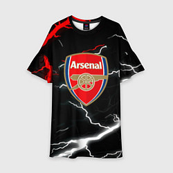 Платье клеш для девочки Арсенал молнии шторм, цвет: 3D-принт