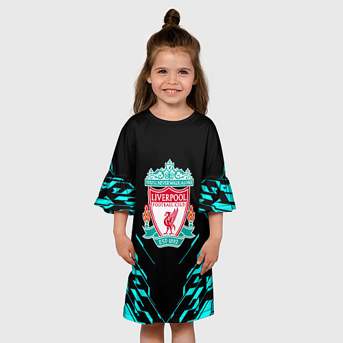 Детское платье Ливерпуль неон геометрия / 3D-принт – фото 3