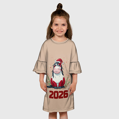 Детское платье Карикатурная лошадка 2026 / 3D-принт – фото 3