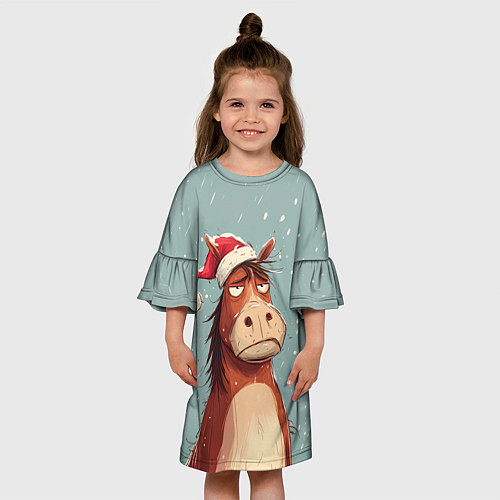 Детское платье Недовольная лошадка / 3D-принт – фото 3