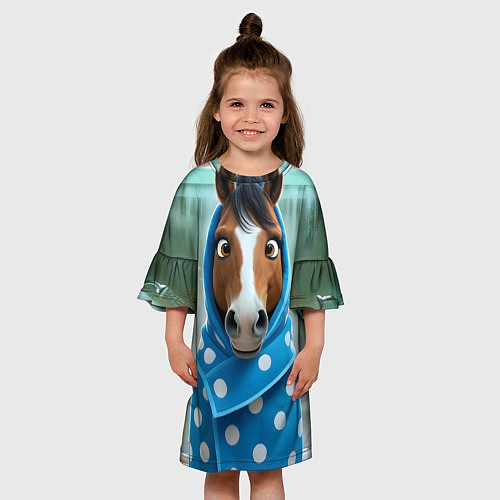 Детское платье Конь в полотенце / 3D-принт – фото 3