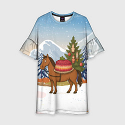 Детское платье Лошадь с салатом Под шубой