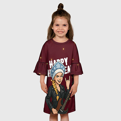 Детское платье Снегурочка рокерша / 3D-принт – фото 3