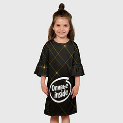 Платье клеш для девочки Оливье внутри, цвет: 3D-принт — фото 2