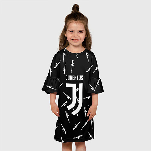 Детское платье Ювентус армейский стиль / 3D-принт – фото 3