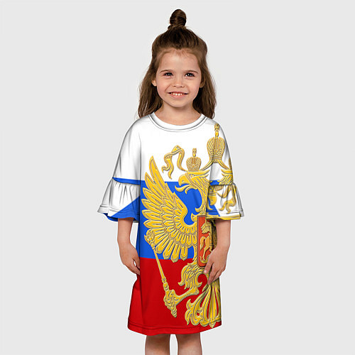 Детское платье Герб России: триколор / 3D-принт – фото 3